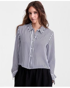 On 34th Cropped Button-down Crepe Shirt - White
