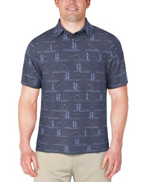 PGA TOUR Surfboard-print Polo Shirt - Blue