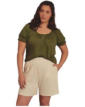 Avenue Knit Gauze Smocked Shorts - White