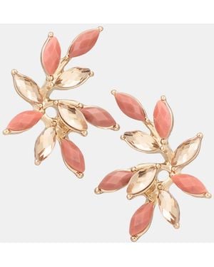 Lonna & Lilly Gold-tone Faux Colored Leaf Stud Earrings - White