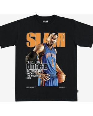 Slam And Amar'e Stoudemire New York Knicks Hardwood Classics Cover T-shirt - Black