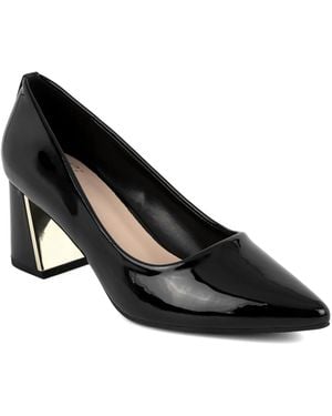 Jones New York Canal Pointed Toe Block Heel Dress Pumps - Black