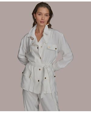 Donna Karan Belted Utility Jacket - Natural
