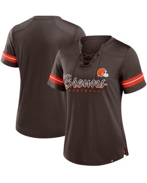 Fanatics Cleveland S Play Script Lace-up T-shirt - Brown