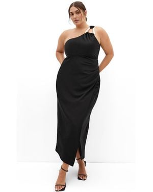 City Chic Joy One Shoulder Maxi Dress - Black