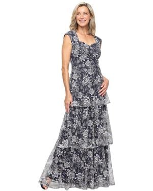 Alex Evenings Embroidered Sweetheart Neck Ball Gown - White