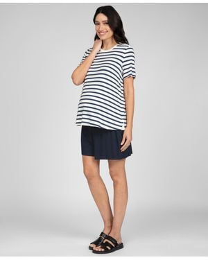 Seraphine Maternity Short Sleeve Nursing T-shirt - Blue