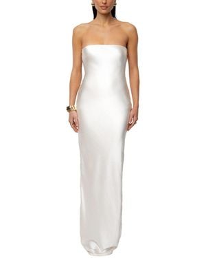 JLUXLABEL Regal Rising Satin Maxi Dress - White