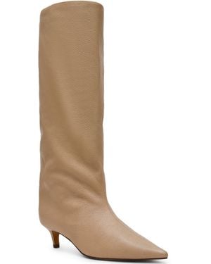 Steve Madden Lychee Kitten-heel Stovepipe Knee-high Dress Boots - Natural
