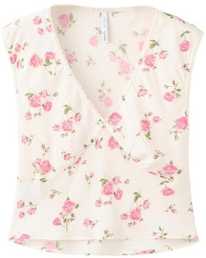 Mango Floral Lace Blouse - White