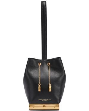 Donna Karan Sisal Leather Clutch - Black