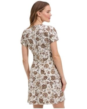 Lands' End Cotton Modal V Neck Mini Wrap Dress - White