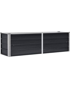 Vidaxl Garden Raised Bed 63"x15.7"x17.7" Galvanized Steel - Black