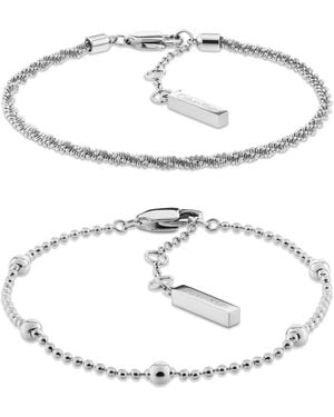 Calvin Klein Layered Chain Ball Bracelet Gift Set - White