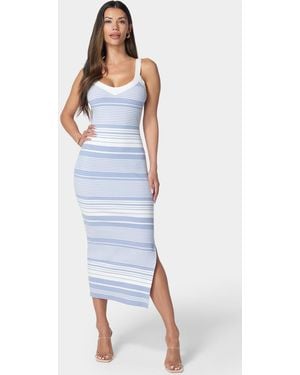 Bebe Striped Sweater Midi Dress - White