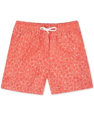 Sunset and Vine Sunset And Vines Floral Woven Swim Trunks - Red