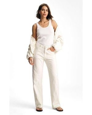 Mavi Taylor High Rise Straight Leg Jeans - White