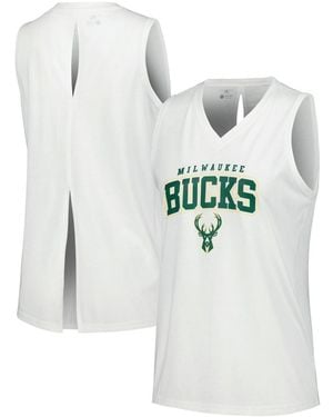 Levelwear Milwaukee Bucks Paisley Peekaboo Tank Top - White