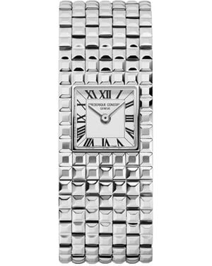 Frederique Constant Manchette Stainless Steel Bracelet Watch - White