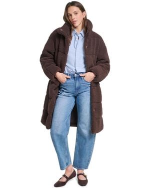 Levi's Long Sherpa Snap-closure Teddy Coat - Blue