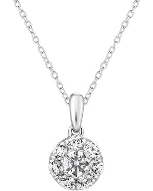 Macy's Trumiracle Diamond Halo Pendant Necklace (1/2 Ct. T.w. - Metallic