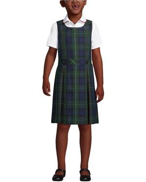 Lands' End School Uniform Girls Plaid Sweater Top Of Knee - Black