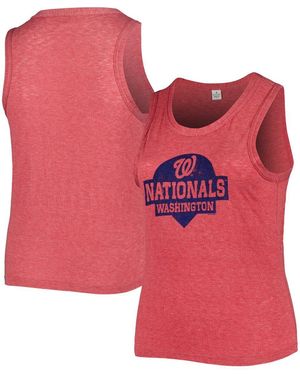 Soft As A Grape Washington Nationals Plus Size High Neck Tri-blend Tank Top - Red
