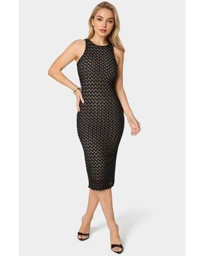 Bebe Lace Racerback Midi Dress - Black