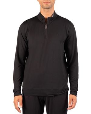 Tailorbyrd Brushed Melange Quarter Zip - Black