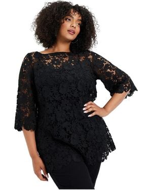 June + Vie June + Vie June + Vie Allover Lace Top - Black