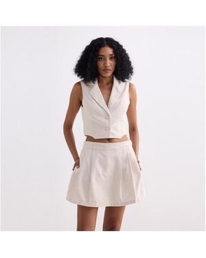 REISTOR Cropped Cotton Tweed Vest - Pink