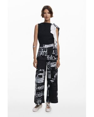 Desigual Combined Newspaper Jumpsuit - White