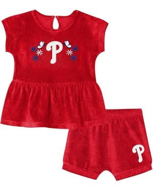 Outerstuff Girls Toddler 2-piece Philadelphia Phillies Hop Base Fashion T-shirt And Shorts Set - Red