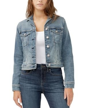 Silver Jeans Co. Notched Crop Jean Jacket - Blue