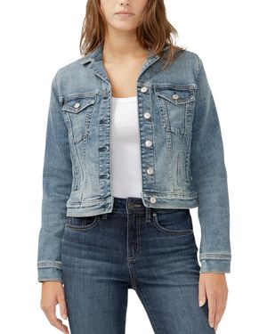 Silver Jeans Co. Notched Crop Jean Jacket - Blue