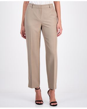 Anne Klein Straight-leg Ankle Pants - Natural