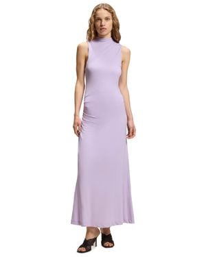 BOSS Boss By Slim-fit Gathered Detail Jersey Dress - Purple