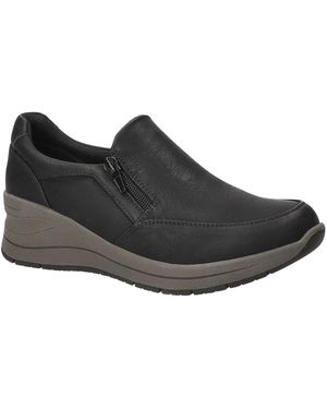 Easy Street Nita Slip-resistant Wedge Sneakers - Black
