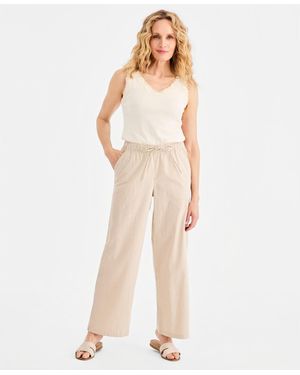 Style & Co. Wide-leg Pull-on Pants - Natural