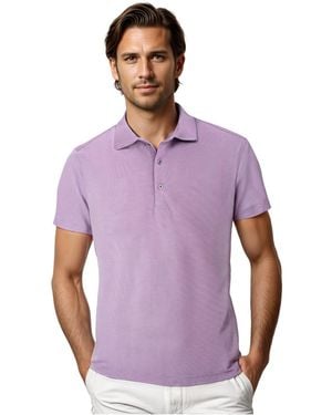 Scott Barber Micro Stripe Performance Polo - Purple