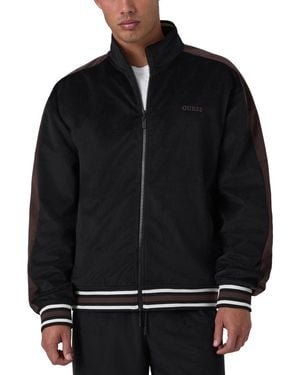 Guess Milton Full-zip Mock-neck Sweatshirt - Black