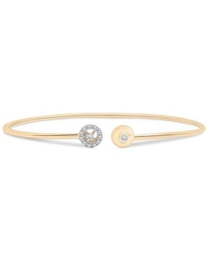 Wrapped in Love Diamond Halo Cuff Bangle Bracelet (1/10 Ct. T.w. - White
