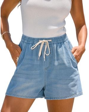 CUPSHE Golden Wash Denim Shorts - Blue
