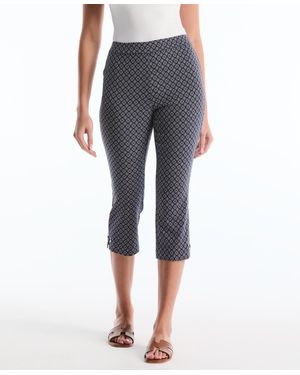 Rafaella Petite Tile Print Capri Pants - Gray