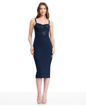 Dress the Population Silvia Sequined Bodycon Dress - Blue