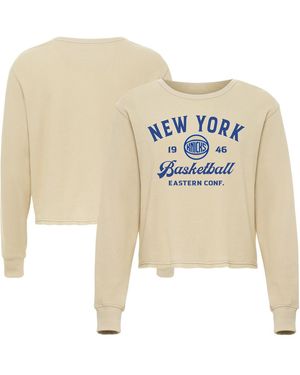 Sportiqe And New York Knicks High Country Collection Cullen Waffle Knit Long Sleeve T-shirt - White