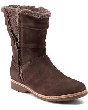 Earth Hyland Water Repellent Round Toe Casual Booties - Brown