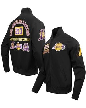 Pro Standard Los Angeles Lakers Area Code Twill Full-zip Jacket - Black