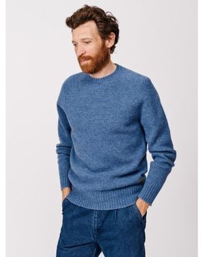 aubi Prestwick Shetland Crew Neck Sweater - Blue