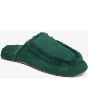 Charter Club Faux Shearling Slide Slippers - Green